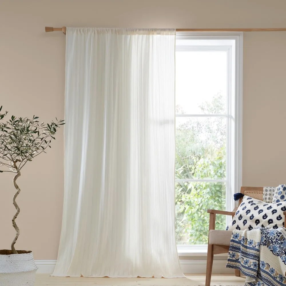 Biela bavlnená záclona 140x122 cm Zofia Broderie Anglaise – Pineapple Elephant