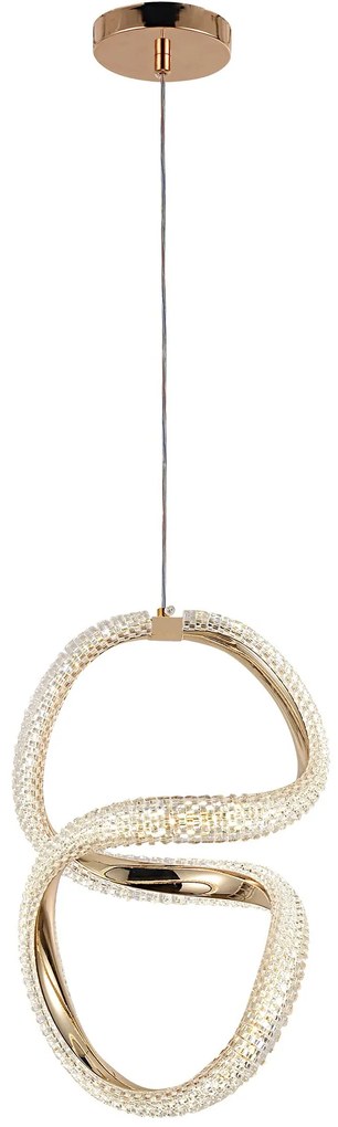 Toolight Toolight, LED závesné svietidlo 24W, 4000K, G077-3CPR, zlatá, OSW-08667