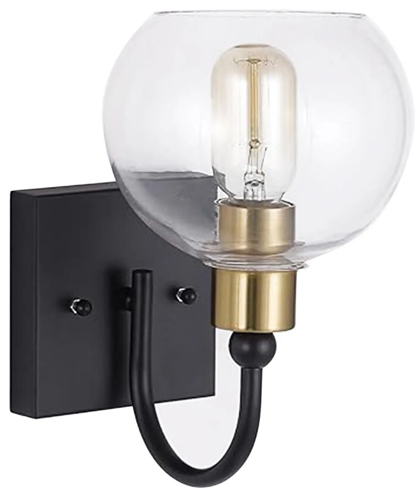 Toolight Toolight, nástenné svietidlo 1xE27 APP1580-1W, čierna-zlatá, OSW-03607