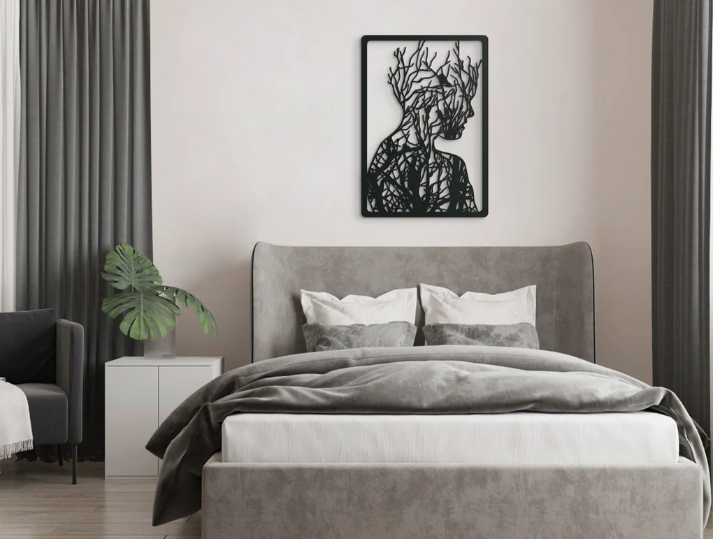 drevko Moderný obraz Žena Rozmer obrazu: 44,5 x 31 cm, Farba dekorácie: Čierna
