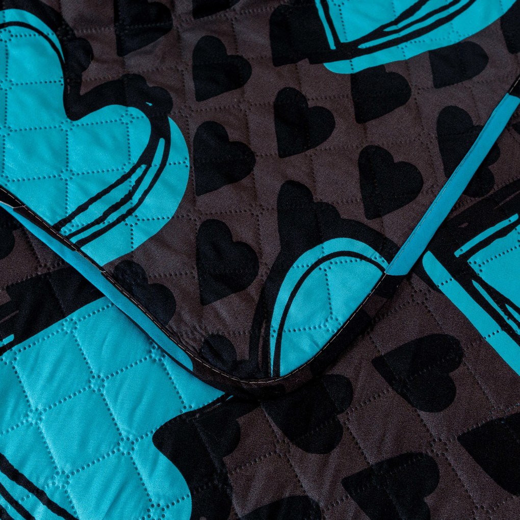 Prehoz na posteľ KASUGA, tyrkysový Rozmer: 170 x 210 cm