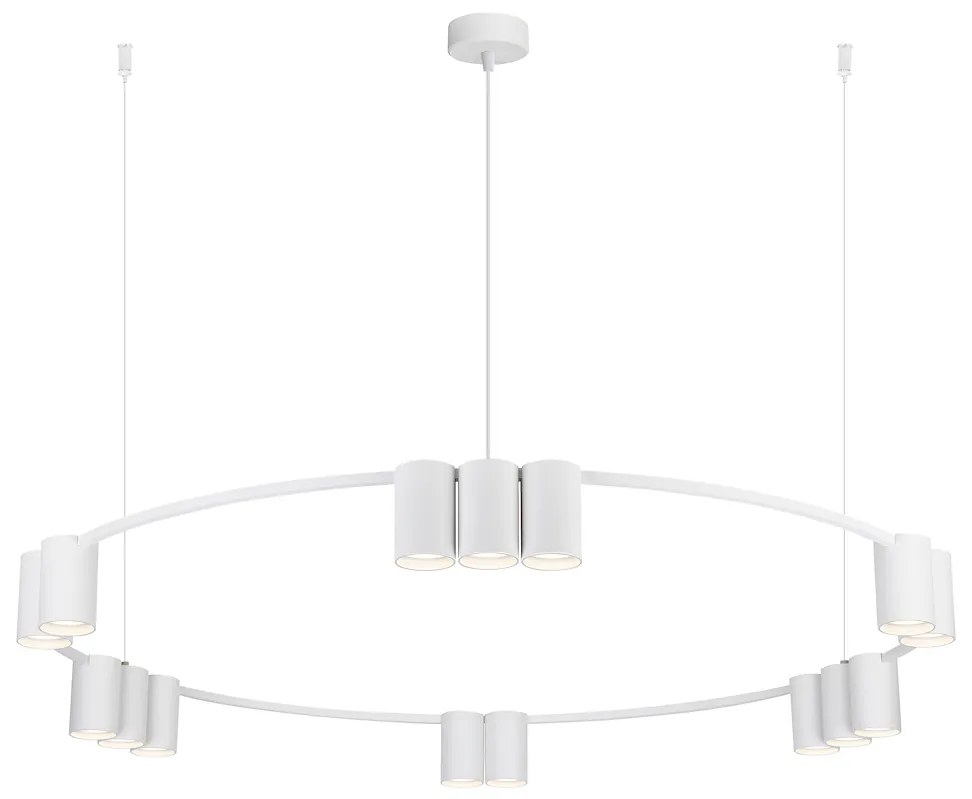 Závesné svietidlo Genesis, 15x biele kovové tienidlo, o