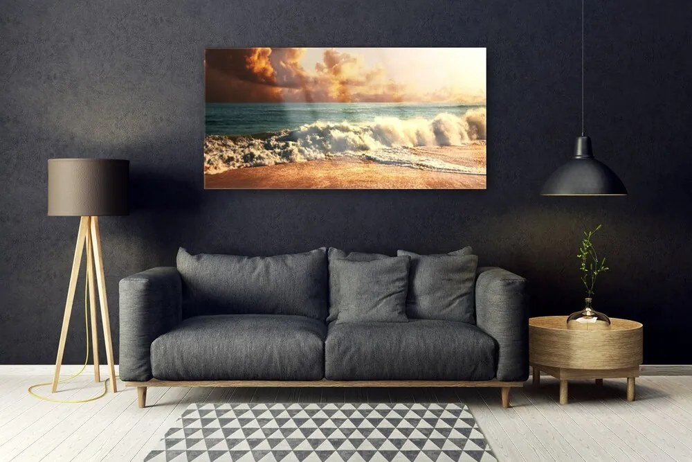 Obraz plexi Oceán pláž vlny krajina 120x60 cm