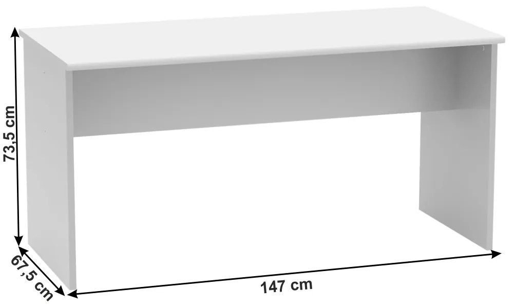 Tempo Kondela Kancelársky stôl, obojstranný, biela, JOHAN 2 NEW 08
