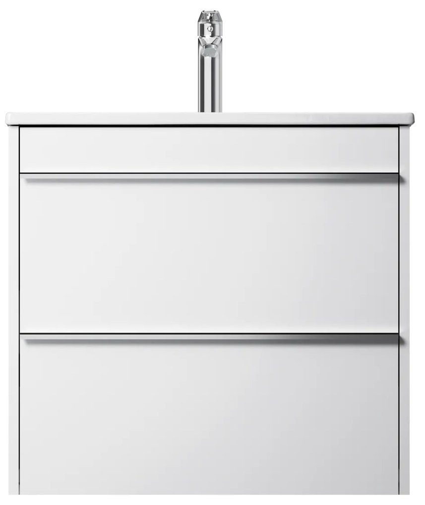 Skrinka s umývadlom 65 AM.PM Hit MTAFHX0652WG závesná, 2 zásuvky, lesklá biela