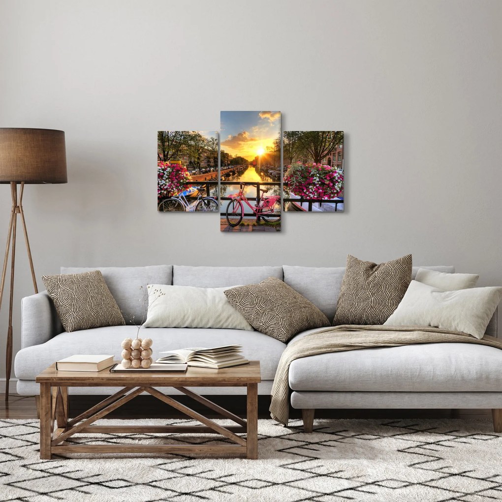 Obraz - Východ slnka v Amsterdame (90x60 cm)