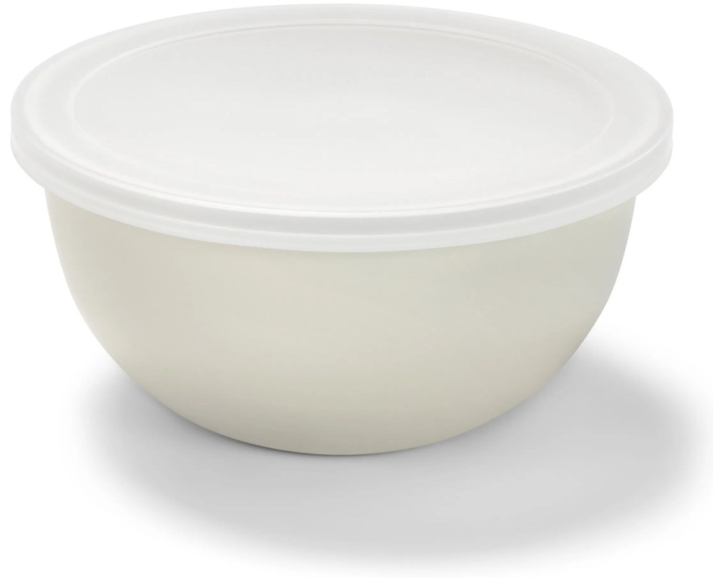 Smaltovaná misa s vekom na servírovanie a prípravu pokrmov