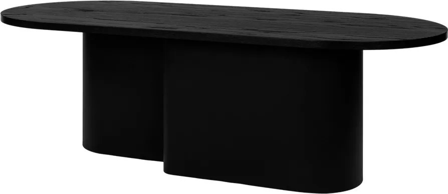 Čierny konferenčný stolík s doskou v dubovom dekore 50x115 cm Looi – noo.ma