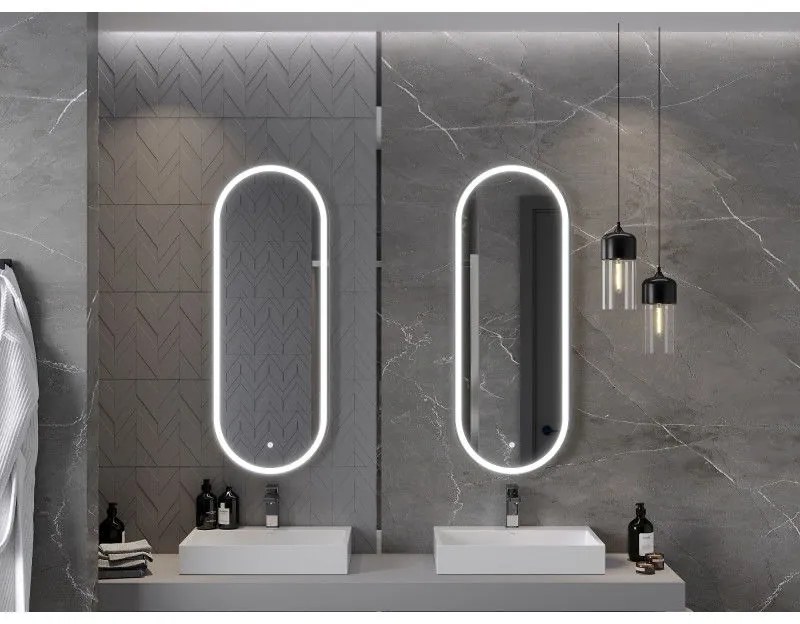 Mexen Bono, LED kúpeľňové zrkadlo s podsvietením 45 x 120 cm, 6000K, ochrana proti zahmlievaniu, 9816-045-120-611-00