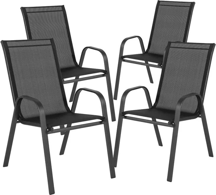 TRENDIE Záhradné stoličky sada 2ks čierne