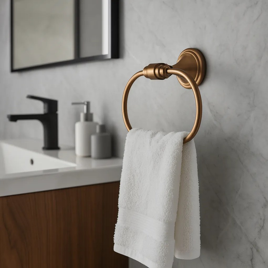 Rea Aristo, prsteňový vešiak na uterák, medená matná, REA-98503