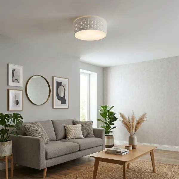 Stropné svietidlo ULLE 1xE27/15W/230V priemer 35 cm biela