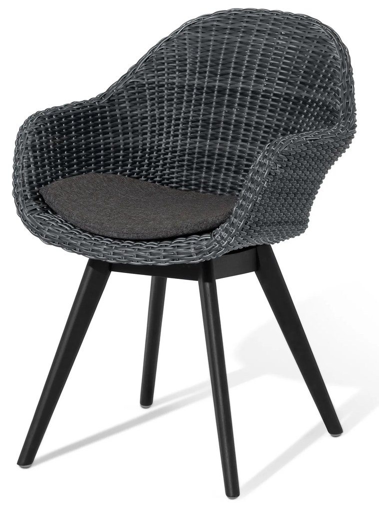 Škrupinová stolička s polyratanovým výpletom