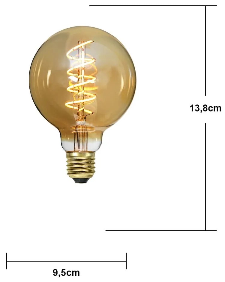 Teplá biela filamentová stmievateľná žiarovka E27, 3 W Spiral Filament – Star Trading