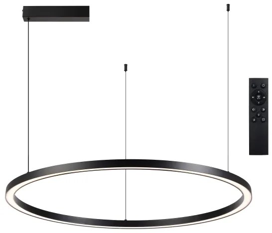 Brilagi - LED stmievateľný luster na lane PORTOFINO LED/98W/230V čierna + diaľkové ovládanie