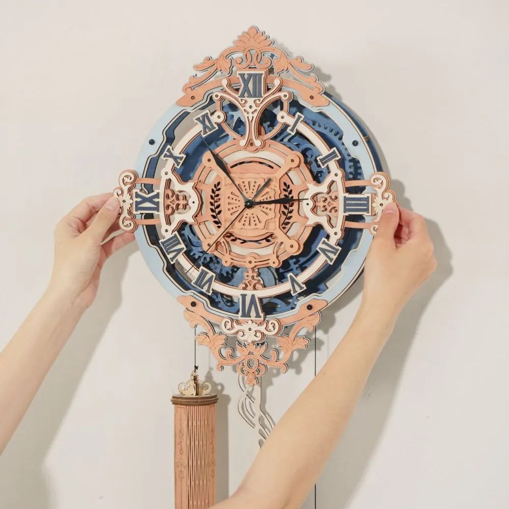 Robotime Rokr 3D dřevěné puzzle Romantické nástěnné hodiny 231 ks