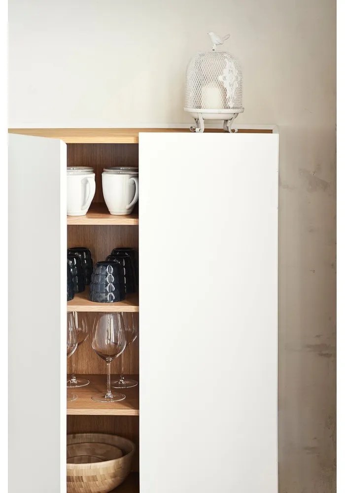 Biela vysoká komoda v dekore duba 95x120 cm Arista – Teulat