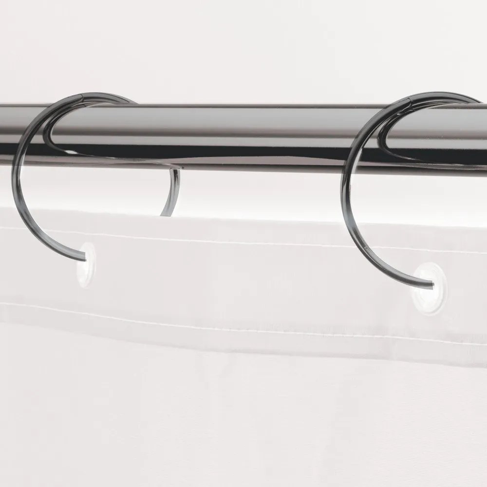 Matne čierne krúžky k sprchovému závesu v súprave 12 ks Ringo Small – Spirella