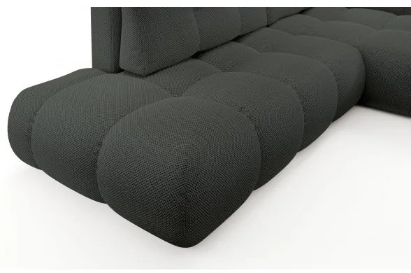 Rozkladacia rohová čalúnená sedacia súprava s úložným priestorom v tvare L ALMADA pravá antracit