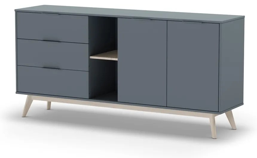 Komoda sivozelená 165x80x40 cm Pisco – Marckeric