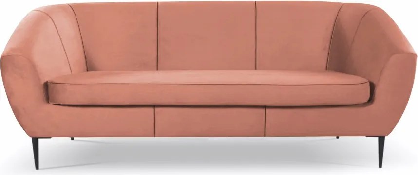 Trojmiestna pohovka Olivio, lososová zamatová tkanina