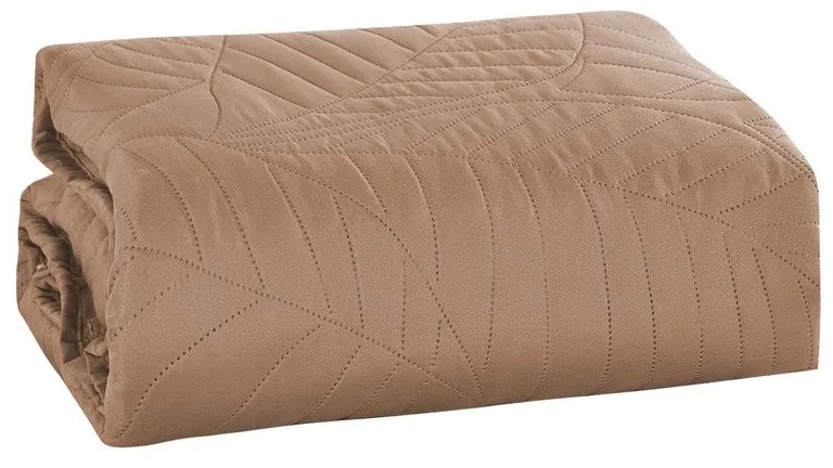 Svetlohnedý prehoz na posteľ LEAVES Rozmer: 200 x 220 cm