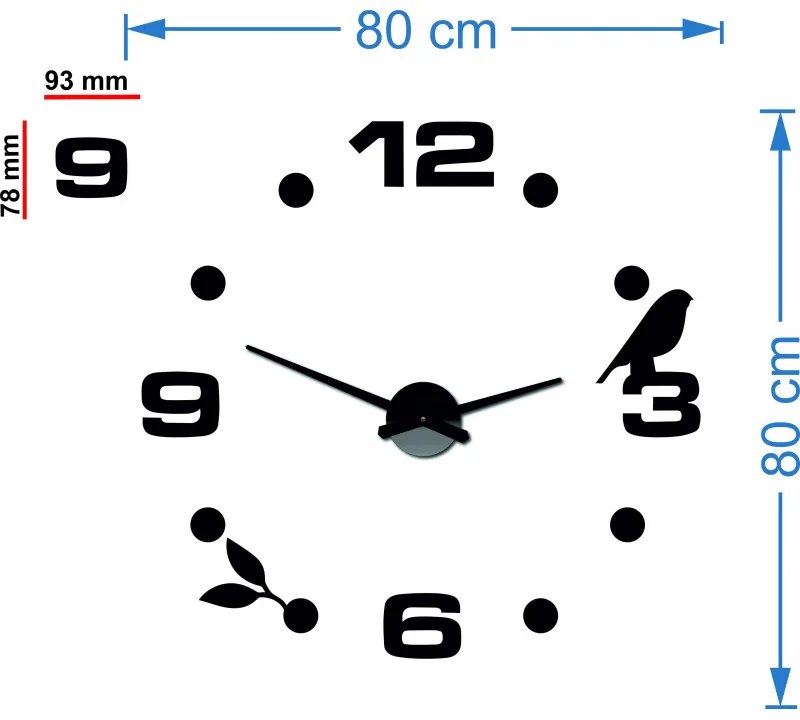 Nástenné hodiny line nalepovacie DIY | SENTOP 12P006