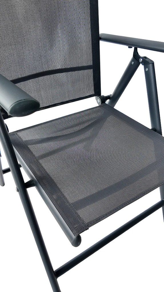 TRENDIE Záhradné stoličky s polohovateľným operadlom sada 2ks sivé