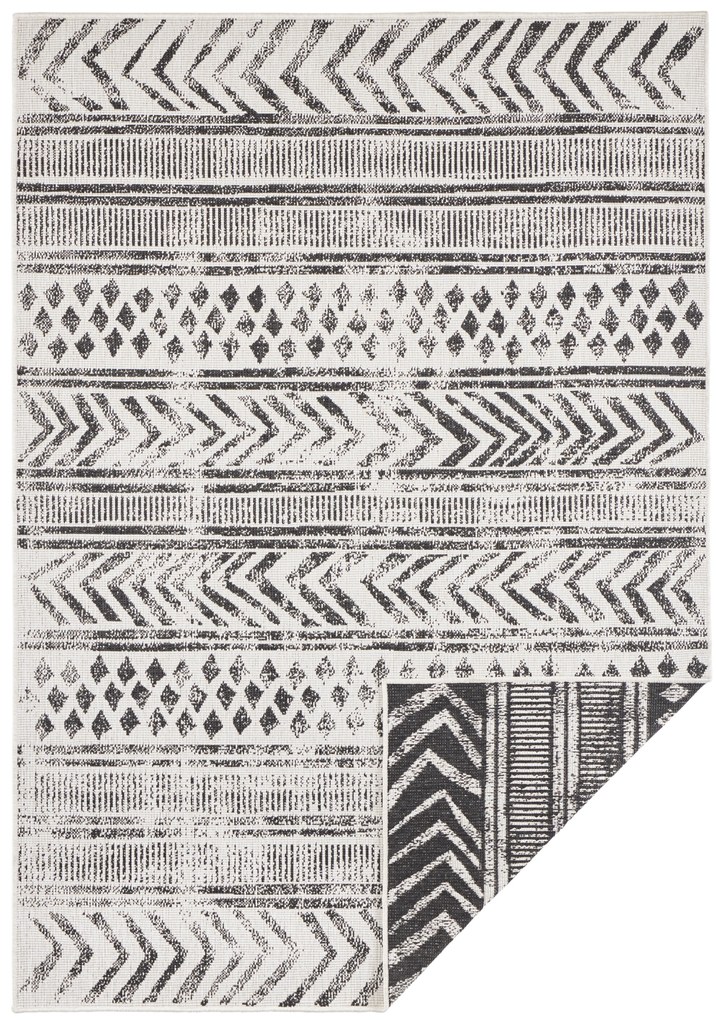 NORTHRUGS - Hanse Home koberce Kusový koberec Twin Supreme 103860 Black / Cream – na von aj na doma - 80x150 cm
