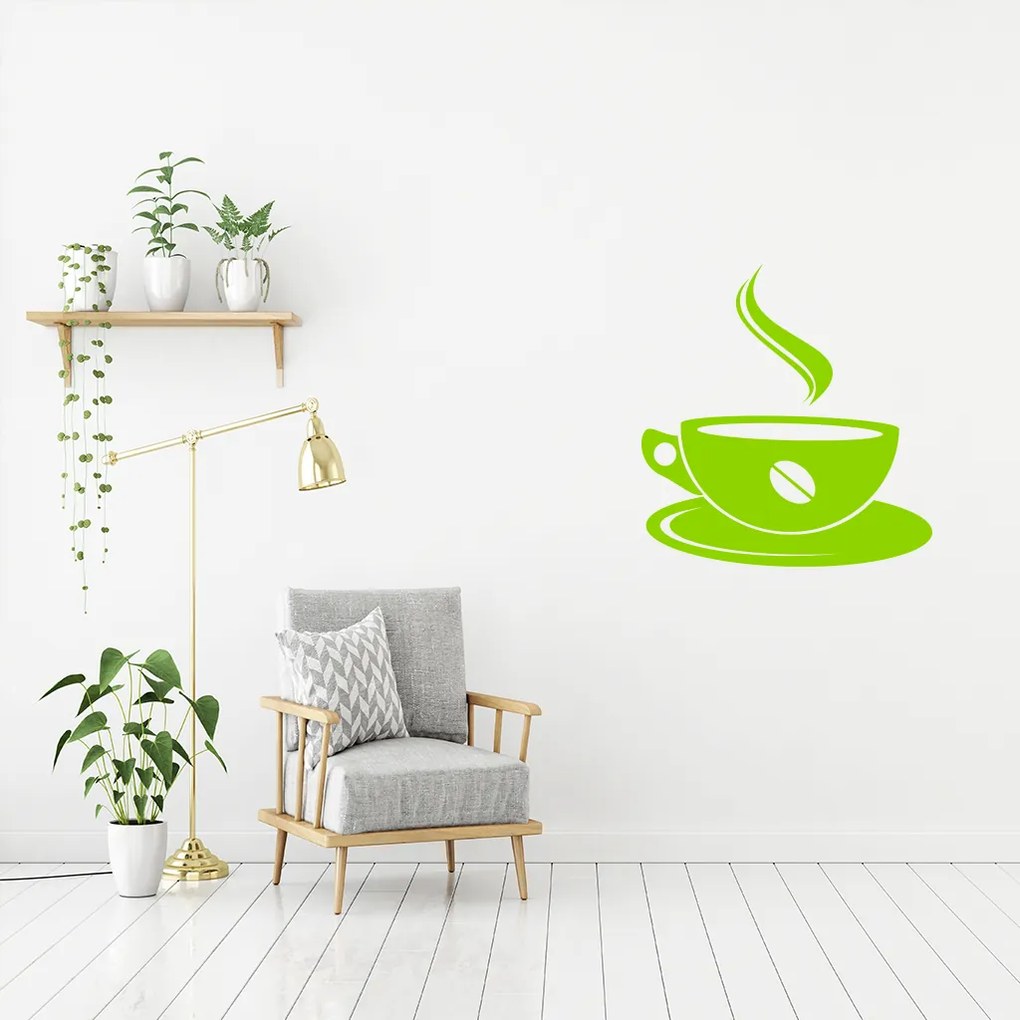 Veselá Stena Samolepka Pražená káva Farba: růžová, Veľkosť: 100 x 105 cm