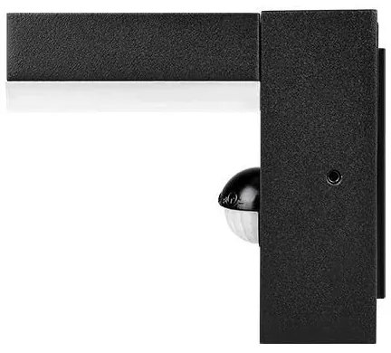 LED Vonkajšie nástenné svietidlo so senzorom LED/9W/230V 4000K IP44 čierna