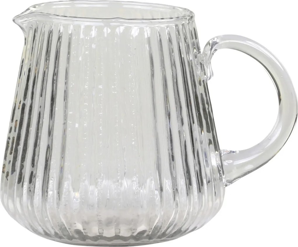 Sklenený transparentný džbánok s vrúbkami Jug Groove - 14*12cm