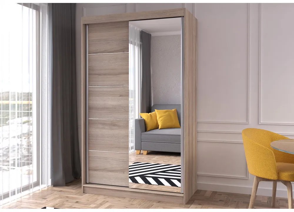 Šatníková skriňa Nestor 05 (dub sonoma + dub sonoma). Akcia -20%. Vlastná spoľahlivá doprava až k Vám domov. 1014066