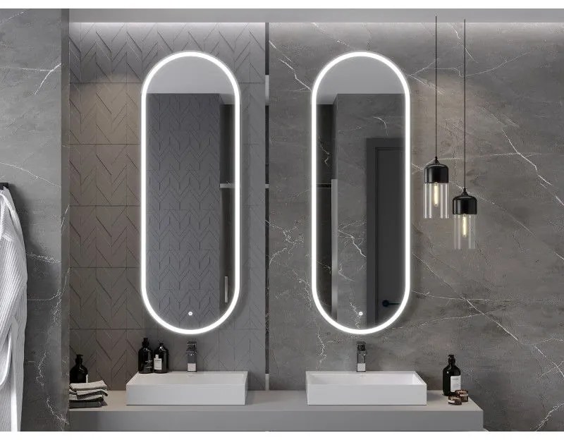 Mexen Bono, LED kúpeľňové zrkadlo s podsvietením 55 x 155 cm, 6000K, ochrana proti zahmlievaniu, 9816-055-155-611-00