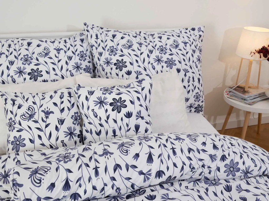 Bavlnená obliečka na vankúš Renforcé 70 × 90 cm – Lúčne kvety