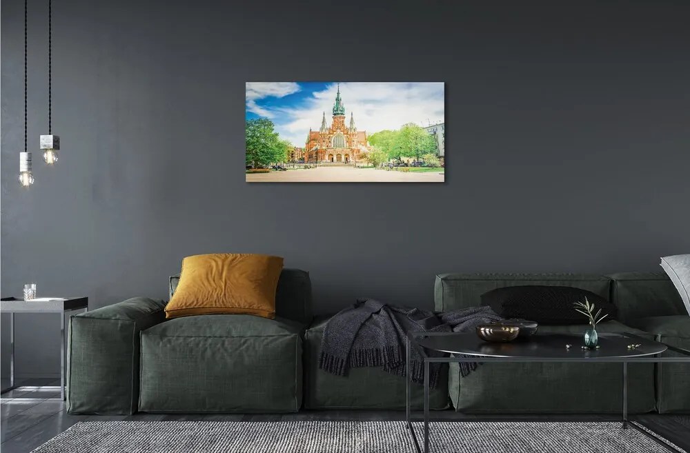 Sklenený obraz Katedrála Krakow 125x50 cm