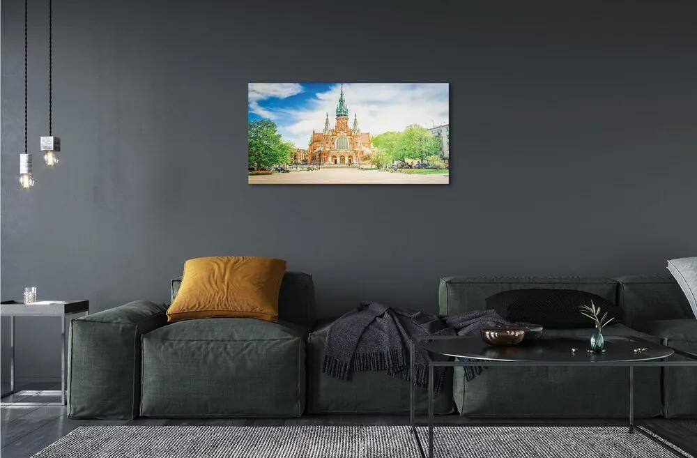 Sklenený obraz Katedrála Krakow 140x70 cm