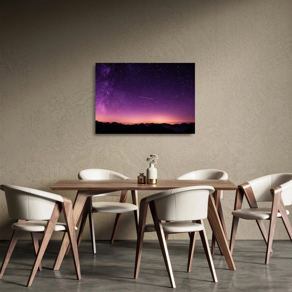 Sklenený obraz oblohy s padajúcou hviezdou (70x50 cm)