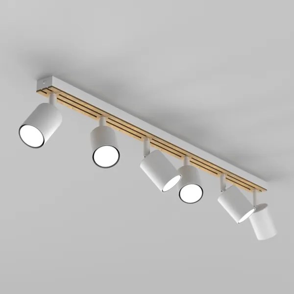 Bodové svietidlo TERRA 6xGU10/8W/230V biela/dub