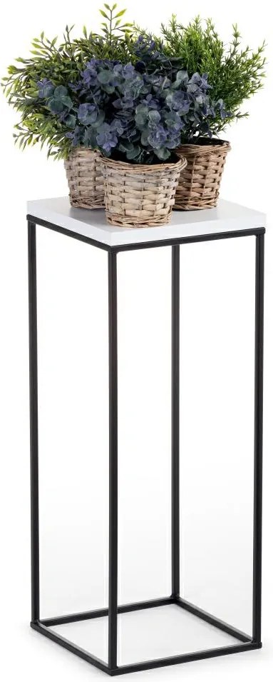 STOJAN NA KVETINÁČ SIMPLE 80X24X24 CM ČIERNA/BIELA