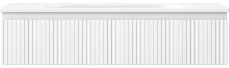 Mexen Rivel, kúpeľňová skrinka 100 cm s umývadlom Vela, 1 zásuvka, drážkovaná, biela matná, 91A20-10023-1-BF01-W23M01