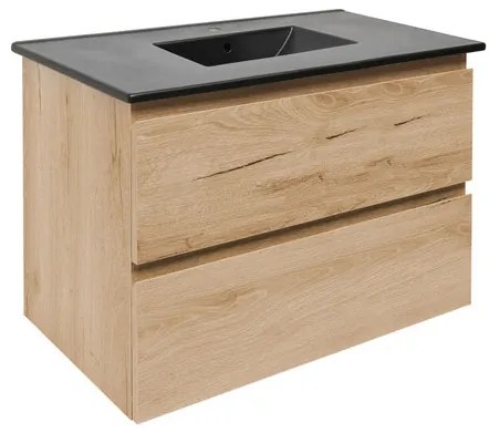 Kúpeľňová skrinka 2 zásuvky s umývadlom SAT B-Way 79x50x45 cm dub matný BWAY280OAKU4B