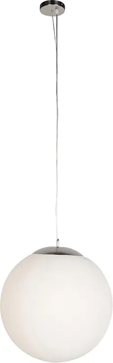 Inteligentné škandinávske závesné svietidlo strieborné s opálovým sklom 50 cm vrátane WiFi A60 - Ball 50