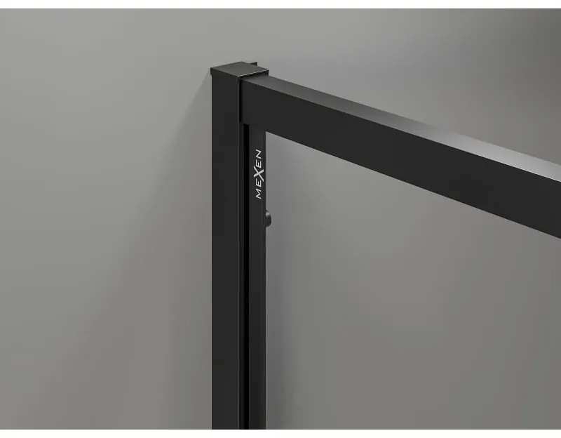 Mexen Exo, sprchovací kút s posuvnými dverami 105 x 100 cm, 6mm číre sklo, čierny profil, 8151-105-100-70-00