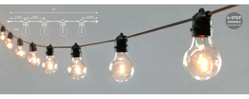 Predĺženie svetelnej reťaze počet žiaroviek 10 ks dĺžka 500 cm Link – Markslöjd
