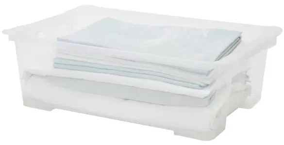 Rotho Univerzálny úložný box, krabica s vekom, EVO, transparent - 58x39x19, 30l