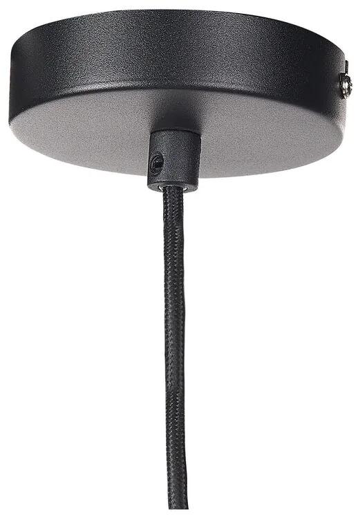 Sklenená závesná lampa čierna/strieborná TALPARO Beliani