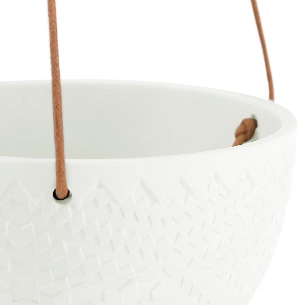 Závesný kvetináč Lokai krémový