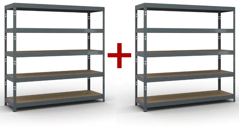 Policový regál 1+1 ZADARMO, 2000x2000x600 mm, nosnosť 500 kg