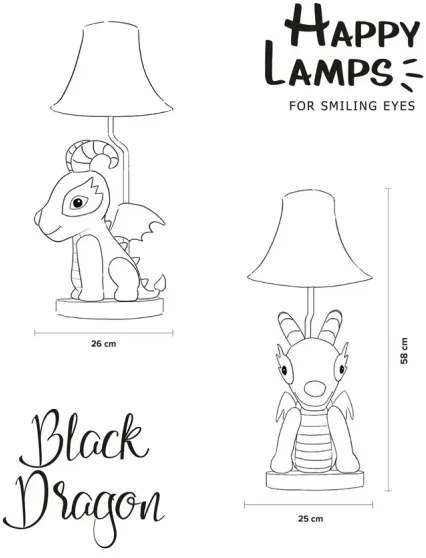 Happy Lamps - LED detská stolná lampa DRAGON LED/5,4W/230V drak